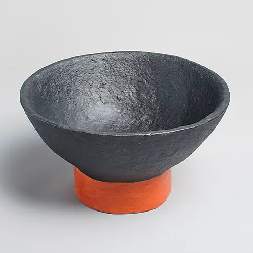 Paper mache Titselo bowl - Black-Terracotta - Photo 1