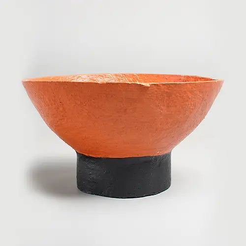 Paper mache Titselo bowl - Terracotta-Black - Photo 2