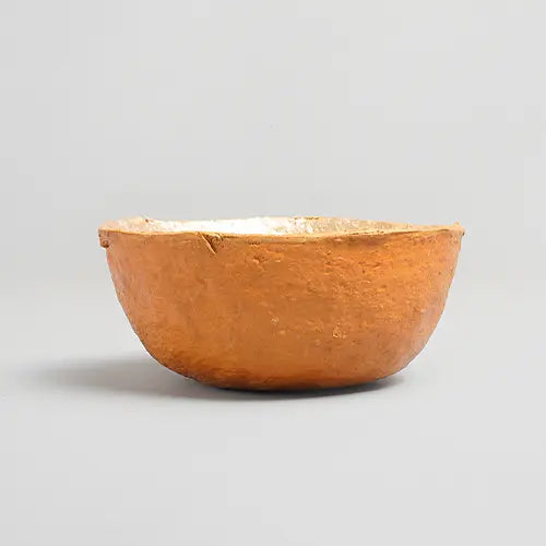 Recycled paper mache bowl - Metallic Gold Bowl - Mustrard - Small 2