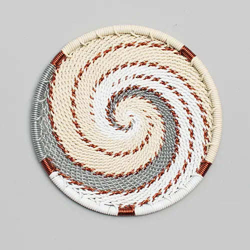 Hand Woven - Coaster - Set of 6 - Ivory - Small - Photo 2