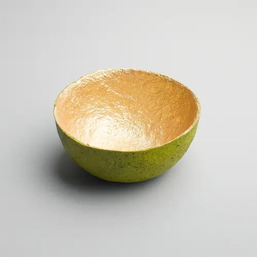 Recycled paper mache bowl - Olive Green - Medium 1
