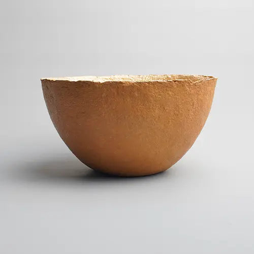 Recycled paper mache bowl - Metallic Gold Bowl - Mustrard - Large 3