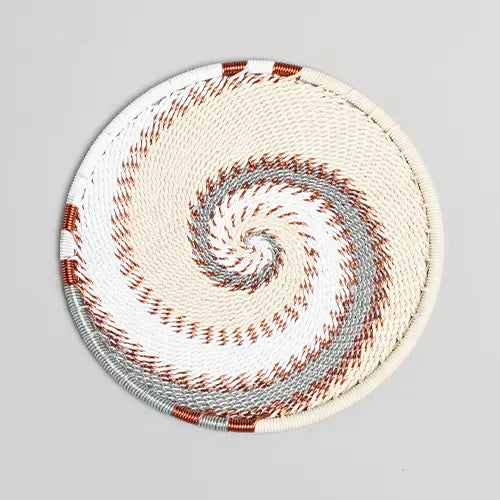 Hand Woven - Coaster - Set of 6 - Ivory - Medium - Photo 3
