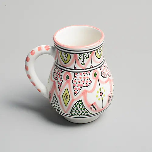 Secret Garden – Hand-Painted Moroccan Jug - Pink - Photo 1