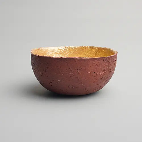 Recycled paper mache bowl - Burgundy - Medium 3