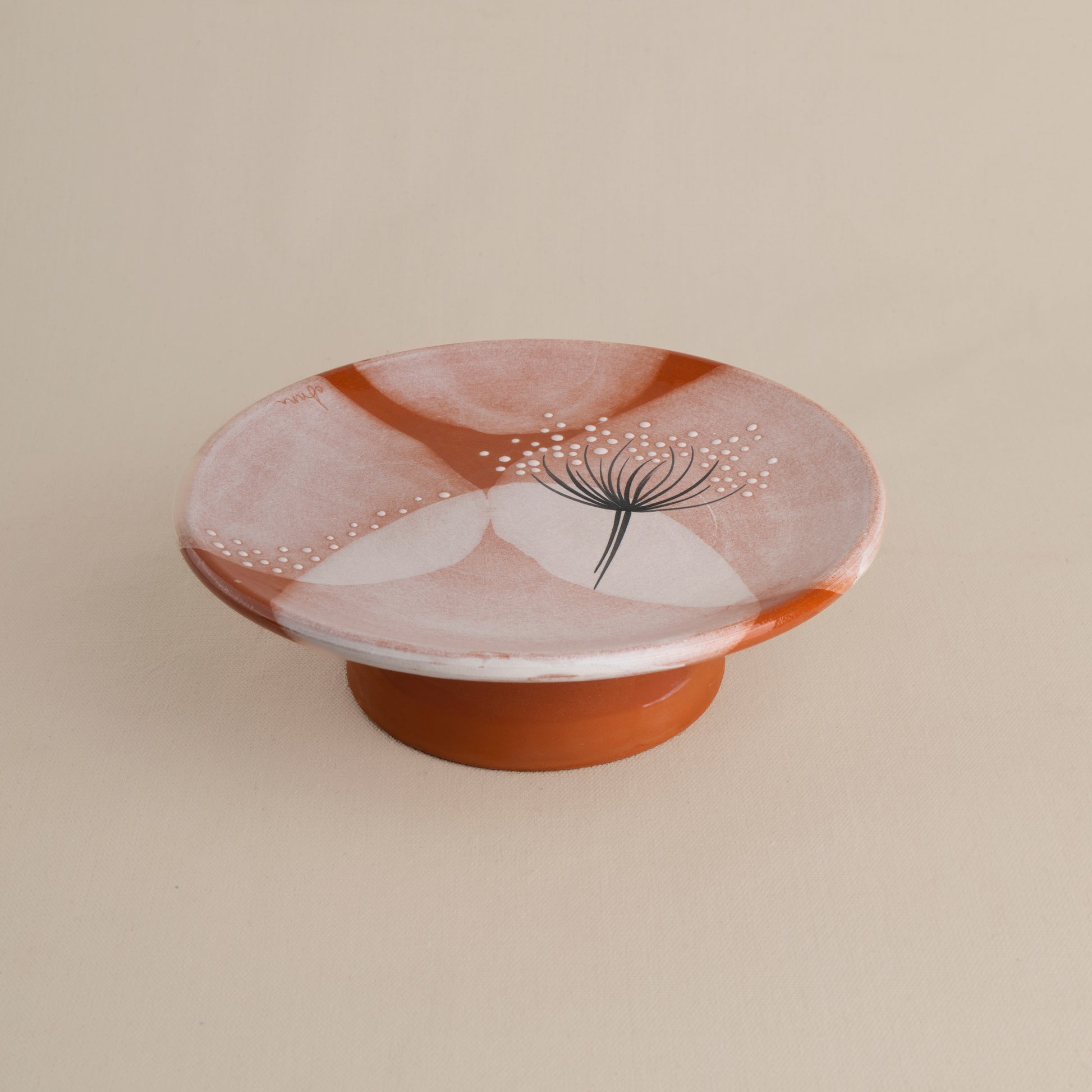 Ceramic Footed Plate Terracotta
