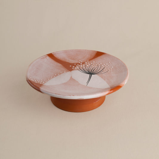 Ceramic Footed Plate Terracotta