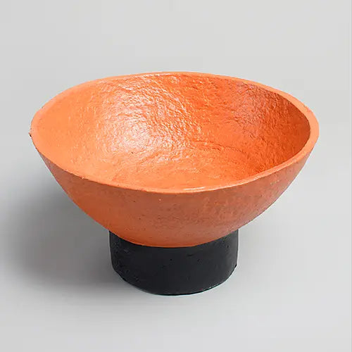 Paper mache Titselo bowl  - Terracotta-Black - Photo 1