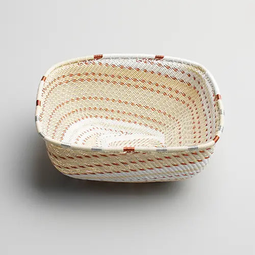 Square basket zulu wire- Ivory - Medium - Photo 1