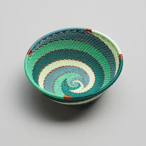 Shallow basket zulu wire - Emerald - Small - Photo 1