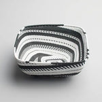 Hand Woven - Square Basket - Black & White - Medium - Photo 1