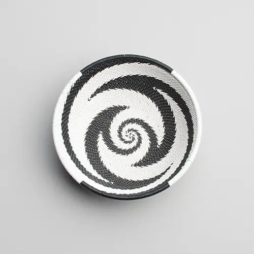 Shallow basket zulu wire- Black & White - Small - Photo 3
