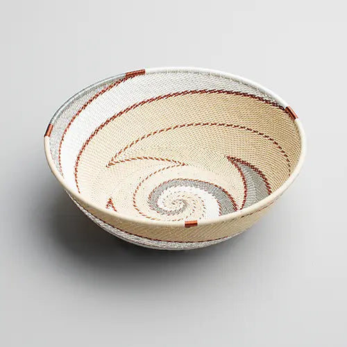 Shallow basket zulu wire - Ivory - Large - Photo 1