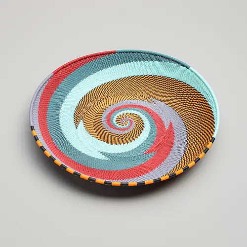 Hand Woven - Tray Round - Blue Mountain - Large - Photo 1