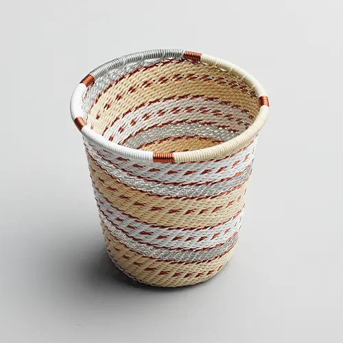 Hand Woven - Cylinder Cup - Ivory - Small - Photo 1