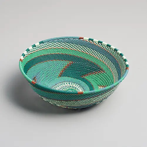 Shallow basket zulu wire - Emerald - Large - Photo 1