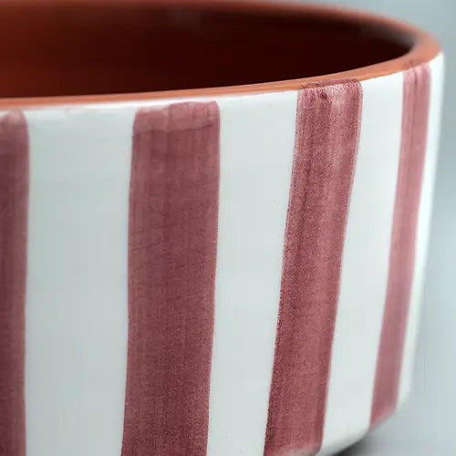 Sun Strip Serving Bowl - Terracota - Close up