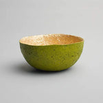 Metallic Gold Bowl - Olive Green - Medium 2