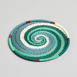 Hand Woven - Coaster - Set of 6 - Emerald - Medium - Photo 1