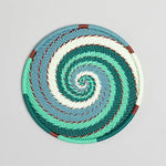 Hand Woven - Coaster - Set of 6 - Emerald - Medium - Photo 2