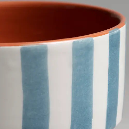 Sun Strip Serving Bowl - Blue - Close up