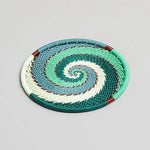 Hand Woven - Coaster - Set of 6 - Emerald - Small - Photo 3