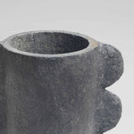 Handcrafted Paper Pulp - Mude Vase Small - Charcoal - Photo Close up