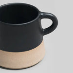 Handcrafted Ceramic - Mug Cone - Black & Sand - Close up