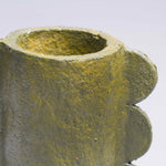 Handcrafted Paper Pulp - Mude Vase - Emerald Green - Photo Close up