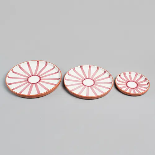Sun Strip Plate - Terracota - 3 plates