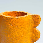 Handcrafted Paper Pulp - Mude Vase - Mustard - Photo Close up