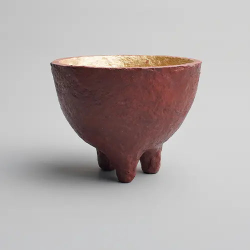Paper Mache Swazi Bowl - Burgundy - Photos 2