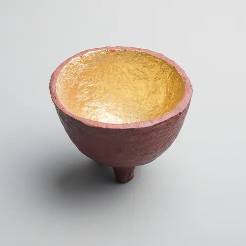 Paper Mache Swazi Bowl - Burgundy - Photos 1