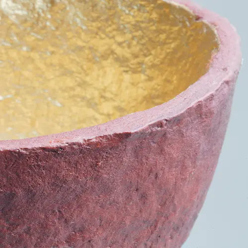 Paper Mache Swazi Bowl - Burgundy - Close up