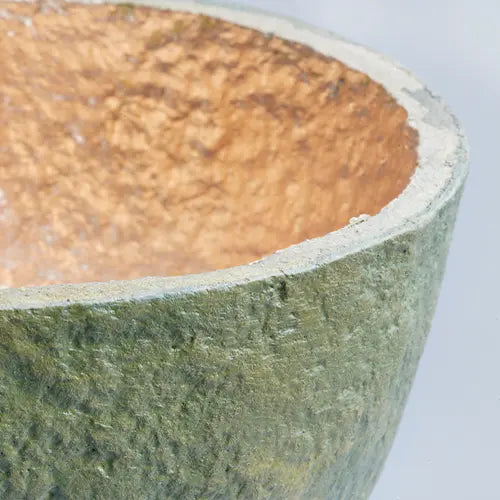 Paper Mache Swazi Bowl - Olive Green - Close up