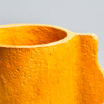 Handcrafted Paper Pulp - Ligagasi Vase - Mustard - Photo Close up