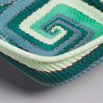 Hand Woven - Square Basket - Emerald - Medium - Close up