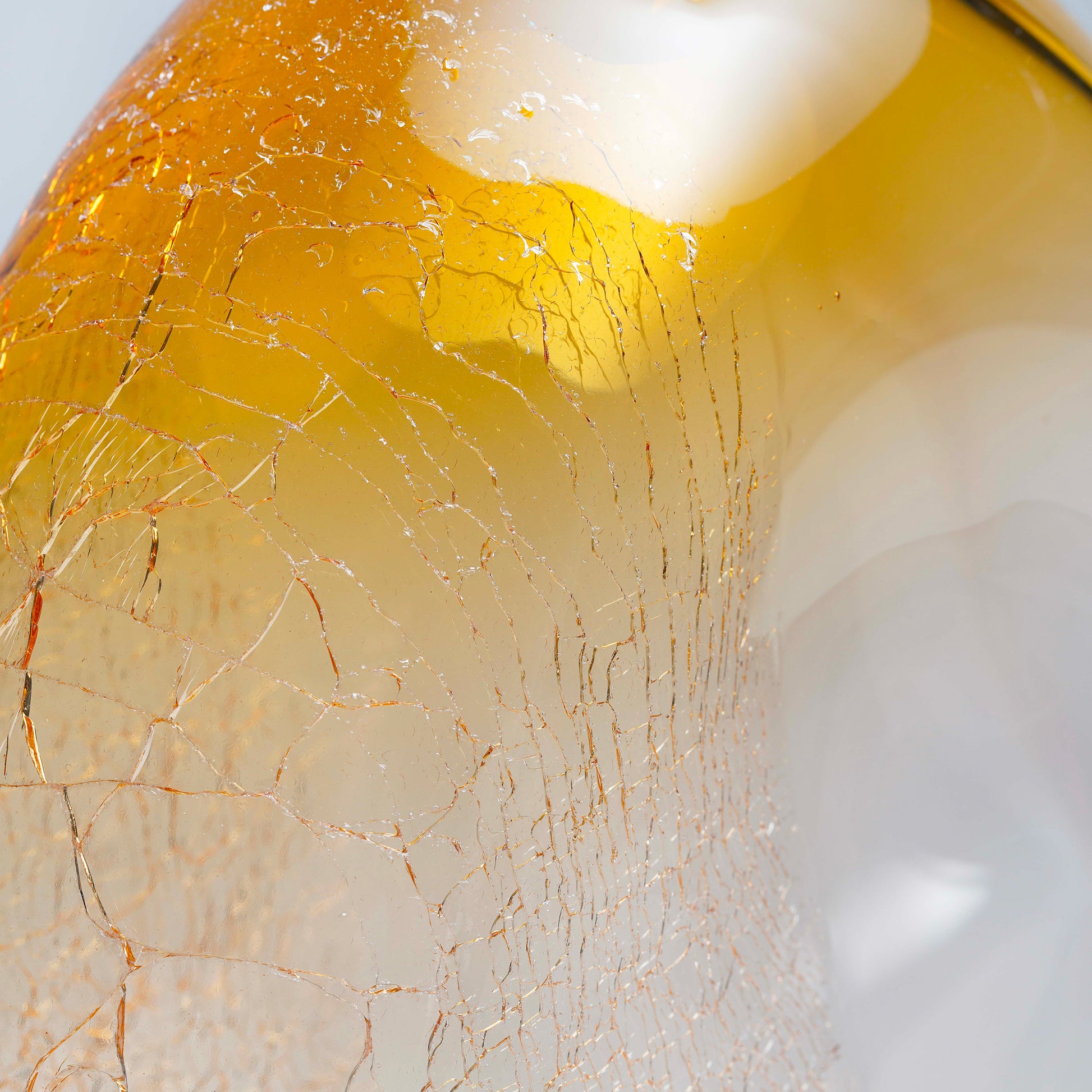 Ocre – Handblown Amber Glass Vase - Close up